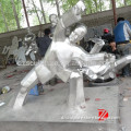 Life Size Shiny Stainless Steel Figure Sculpture